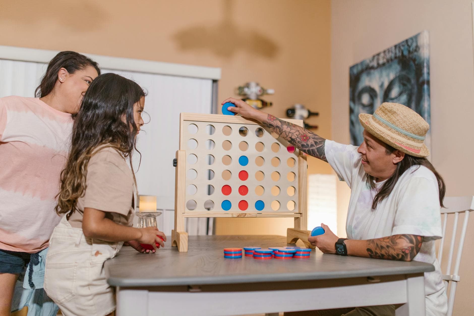 Senior citizens playing a game together